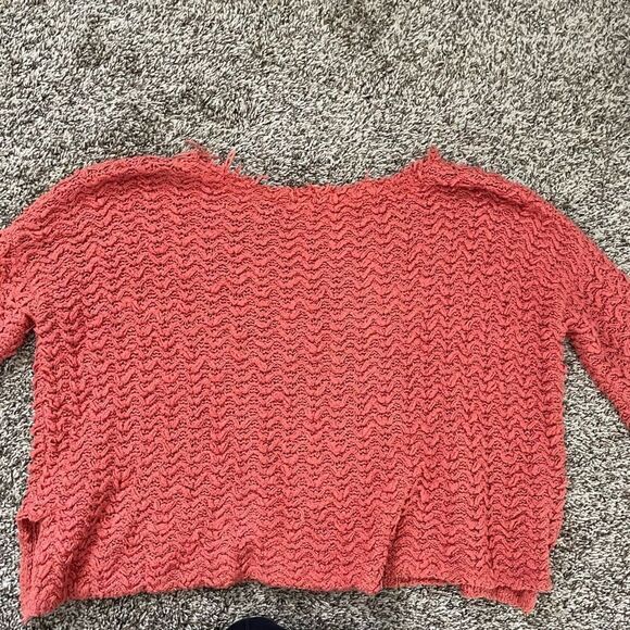 Free People size Small Orange oversized chunky burnt orange sweater - Picture 9 of 9